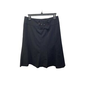 JOE Benbasset Size 5 Black Flare Panel Skirt Stretch Knee Length Women's Vintage